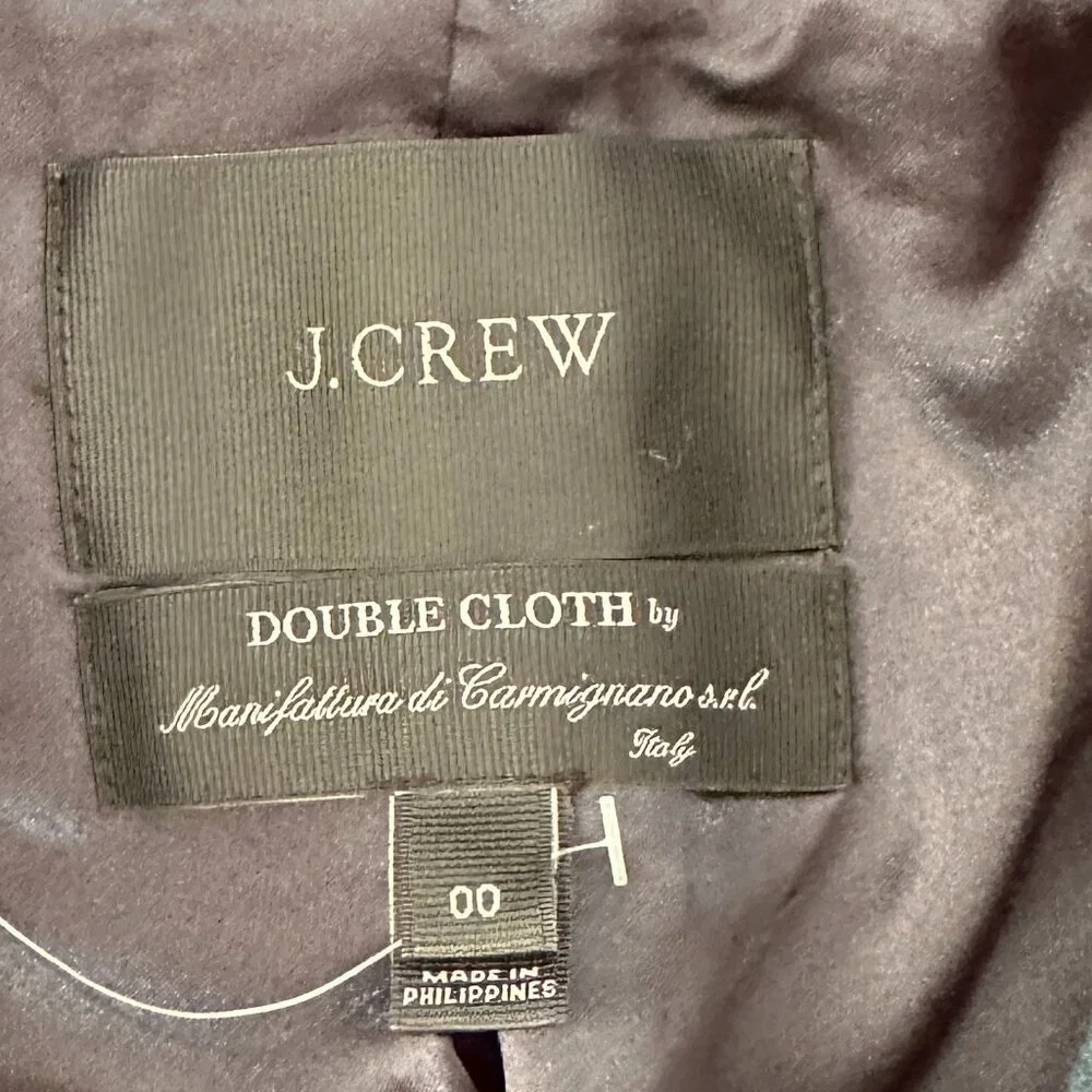 J. Crew Double Cloth Tipped Patch Pocket Wool Coat Blue Women's 00 - Picture 3 of 7